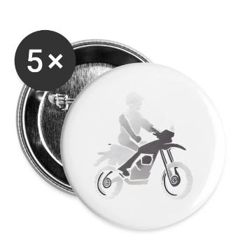 Motorcycle Motorcross Motorcyclist Motorbike Fan - Buttons large 2.2''/56 mm (5-pack) - white - Front