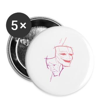 Theatre Masks - Buttons large 2.2''/56 mm (5-pack) - white - Front
