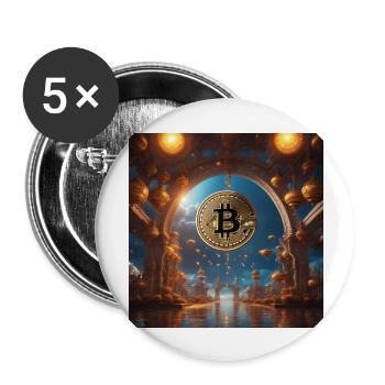 Bitcoin - Buttons groß 56 mm (5er Pack) - Weiß - Vorne