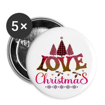 Cat Xmas christmas Santa Claus Nikolaus naughty - Buttons large 2.2''/56 mm (5-pack) - white - Front