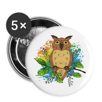 Vogel - Buttons groß 56 mm (5er Pack) - Weiß - Vorne