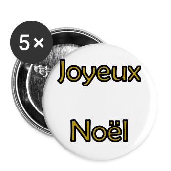 NOËL. ANNEE. ANNIVERSAIRE. RETRAITE. PAPA. MAMAM. - Lot de 5 grands badges (56 mm) - blanc - Devant