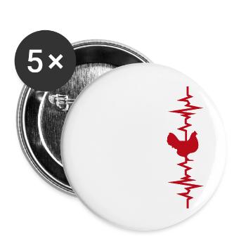Hen Heartbeat - Buttons large 2.2''/56 mm (5-pack) - white - Front