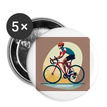 Rennrad / Fahrrad - Buttons groß 56 mm (5er Pack) - Weiß - Vorne