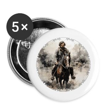 Les cow-boys font partie de la culture américaine - Lot de 5 grands badges (56 mm) - blanc - Devant