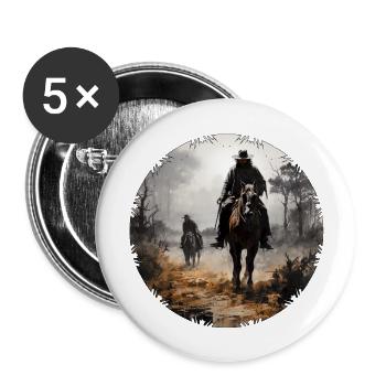 Les cow-boys sont en fait des éleveurs de bétail - Lot de 5 grands badges (56 mm) - blanc - Devant