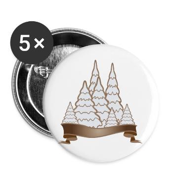 beautiful gingerbread forest for christmas - Buttons large 2.2''/56 mm (5-pack) - white - Front