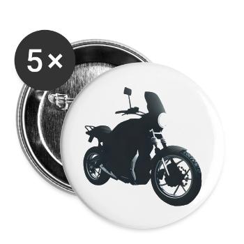 Motorcycle Motorcross Motorbike Fan Motorcyclist - Buttons large 2.2''/56 mm (5-pack) - white - Front