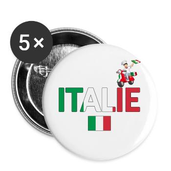 Italie - Lot de 5 grands badges (56 mm) - blanc - Devant