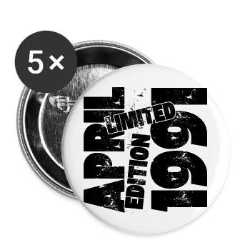 APRIL 1991 LIMITIERTE AUFLAGE - Buttons groß 56 mm (5er Pack) - Weiß - Vorne