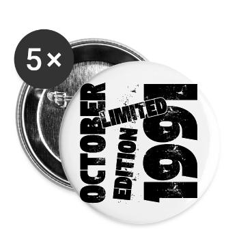 OKTOBER 1991 LIMITIERTE AUFLAGE - Buttons groß 56 mm (5er Pack) - Weiß - Vorne