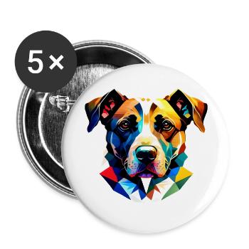 Hund Hundehalter Schäferhund Hundeliebe Hunde - Buttons groß 56 mm (5er Pack) - Weiß - Vorne