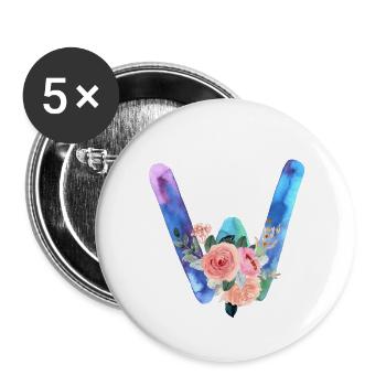 Letter w watercolor - Buttons large 2.2''/56 mm (5-pack) - white - Front