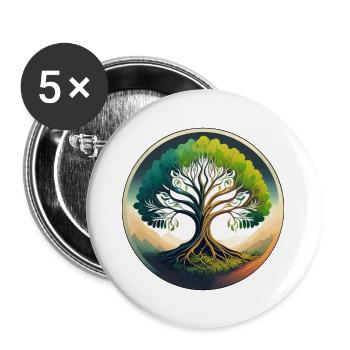 Tree of Life - Buttons large 2.2''/56 mm (5-pack) - white - Front