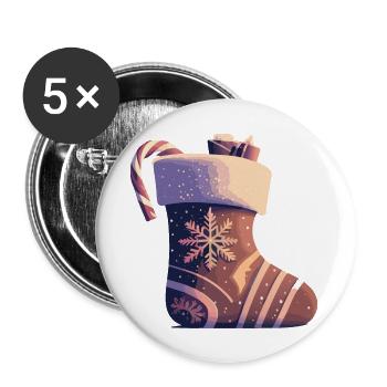 Christmas stocking - Buttons large 2.2''/56 mm (5-pack) - white - Front