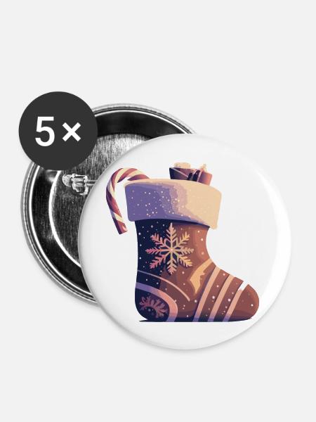 Christmas stocking - Buttons large 2.2''/56 mm (5-pack) - white
