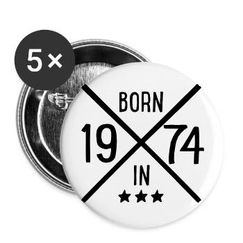 Born in 1974 - Buttons groß 56 mm (5er Pack) - Weiß - Vorne