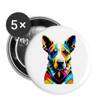 Dogs Shepherd Dog Owner Dog Owner Dog Owner - Buttons large 2.2''/56 mm (5-pack) - white - Front