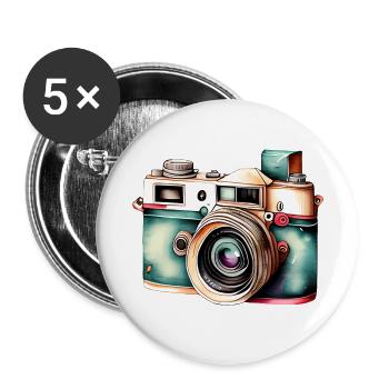 Camera Photographer Funny Photographers Photograph - Buttons large 2.2''/56 mm (5-pack) - white - Front