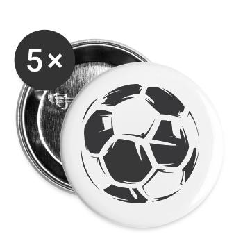 fußball ball illustration icon dirty leder symbol - Buttons groß 56 mm (5er Pack) - Weiß - Vorne