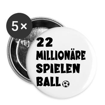 MULTI MILLIONÄRE SPIELEN BALL - Buttons groß 56 mm (5er Pack) - Weiß - Vorne