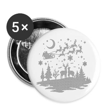 Weihnachten Weihnachtsmann Weihnachtsmann ungezogene Feiertage Winter - Buttons groß 56 mm (5er Pack) - Weiß - Vorne