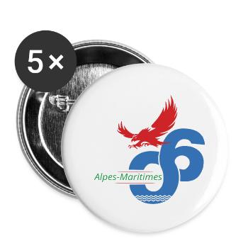 Alpes-Maritimes - Buttons large 2.2''/56 mm (5-pack) - white - Front