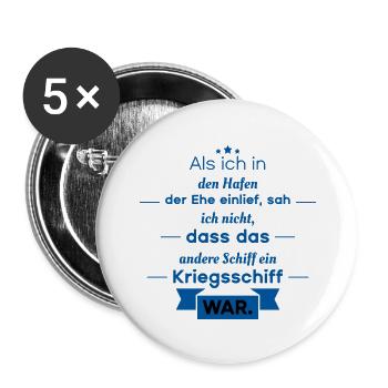 Lustige Sprüche Scheidung - Buttons groß 56 mm (5er Pack) - Weiß - Vorne