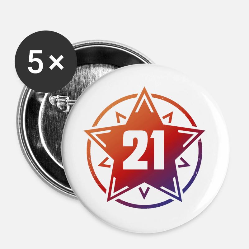 Superstar 21 - Buttons large 2.2''/56 mm (5-pack) - white