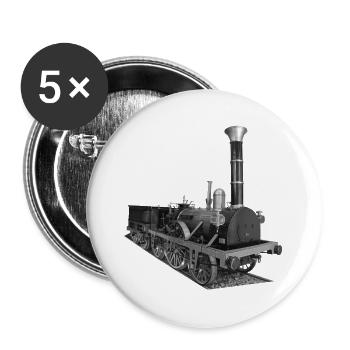 Lokomotive Adler Dampflok Deutschland Dampfwagen - Buttons groß 56 mm (5er Pack) - Weiß - Vorne