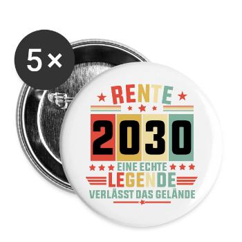 rente 2030 eine echte legende verlässt das gelände - Buttons groß 56 mm (5er Pack) - Weiß - Vorne