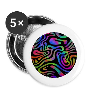 Acid Wave Aesthetic Colors - Buttons large 2.2''/56 mm (5-pack) - white - Front