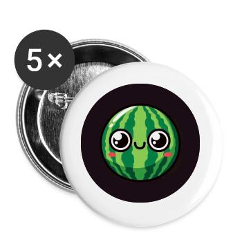 Sweet watermelon with eyes - Buttons large 2.2''/56 mm (5-pack) - white - Front
