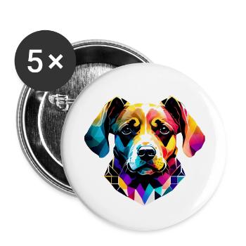 Chien de berger allemand Propriétaire de chien Chien propriétaire de chien - Lot de 5 grands badges (56 mm) - blanc - Devant