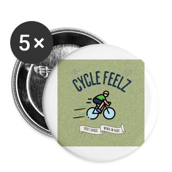 Cycle Feels Fun Bicycle Design - Buttons large 2.2''/56 mm (5-pack) - white - Front
