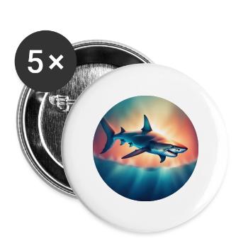 Oceanic Predator Shark Shark - Buttons large 2.2''/56 mm (5-pack) - white - Front