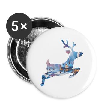 Winter Wonderland in Deer Silhouette - Buttons large 2.2''/56 mm (5-pack) - white - Front