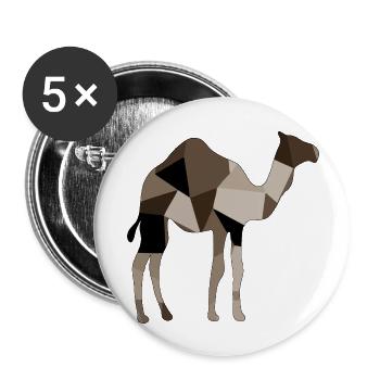 Chameau - Lot de 5 grands badges (56 mm) - blanc - Devant