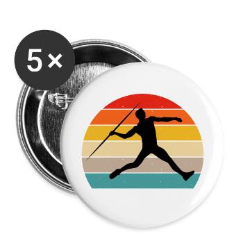 lancer de javelot Rétro vintage - Lot de 5 grands badges (56 mm) - blanc - Devant