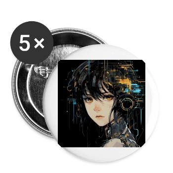 Anime Eyes Digital - Buttons large 2.2''/56 mm (5-pack) - white - Front