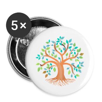 Tree of Life Meditation Celtic Tree of Life - Buttons large 2.2''/56 mm (5-pack) - white - Front