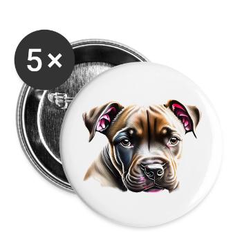 Staffordshire Bull Terrier Dogs Dog Dog Owners - Buttons large 2.2''/56 mm (5-pack) - white - Front
