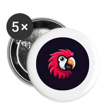 Süßer Papagei im Comic Stil in rot - Buttons groß 56 mm (5er Pack) - Weiß - Vorne