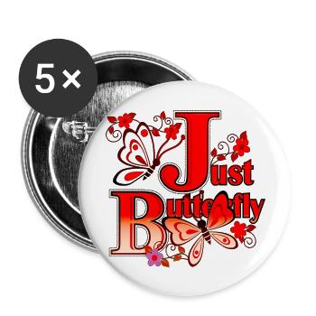 Colorful Butterfly Flowers Colorful Insect Dream Dream - Buttons large 2.2''/56 mm (5-pack) - white - Front
