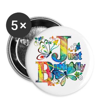 Colorful Butterfly Flowers Colorful Insect Dream Dream - Buttons large 2.2''/56 mm (5-pack) - white - Front