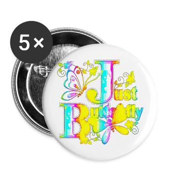 Colorful Butterfly Flowers Colorful Insect Dream Dream - Buttons large 2.2''/56 mm (5-pack) - white - Front