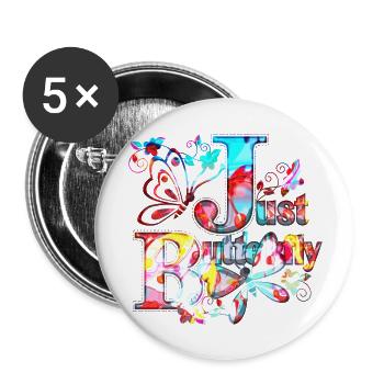 Colorful Butterfly Flowers Colorful Insect Dream Dream - Buttons large 2.2''/56 mm (5-pack) - white - Front