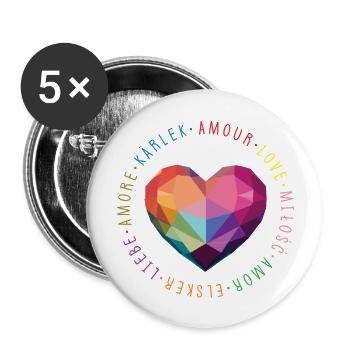United Love - Buttons large 2.2''/56 mm (5-pack) - white - Front