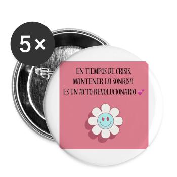 Pink crisis - Lot de 5 grands badges (56 mm) - blanc - Devant