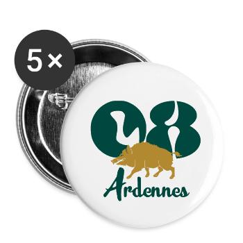 Ardennen - Buttons groß 56 mm (5er Pack) - Weiß - Vorne